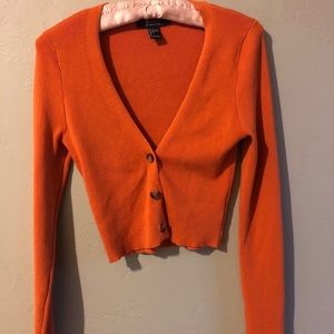 Orange Cardigan Top